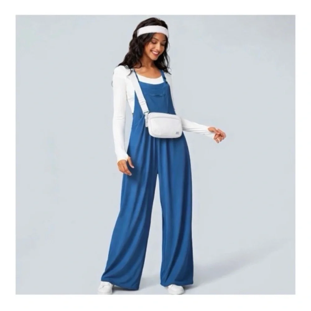 HALARA Navy Wide Leg Jumpsuit - Picture 2 of 12